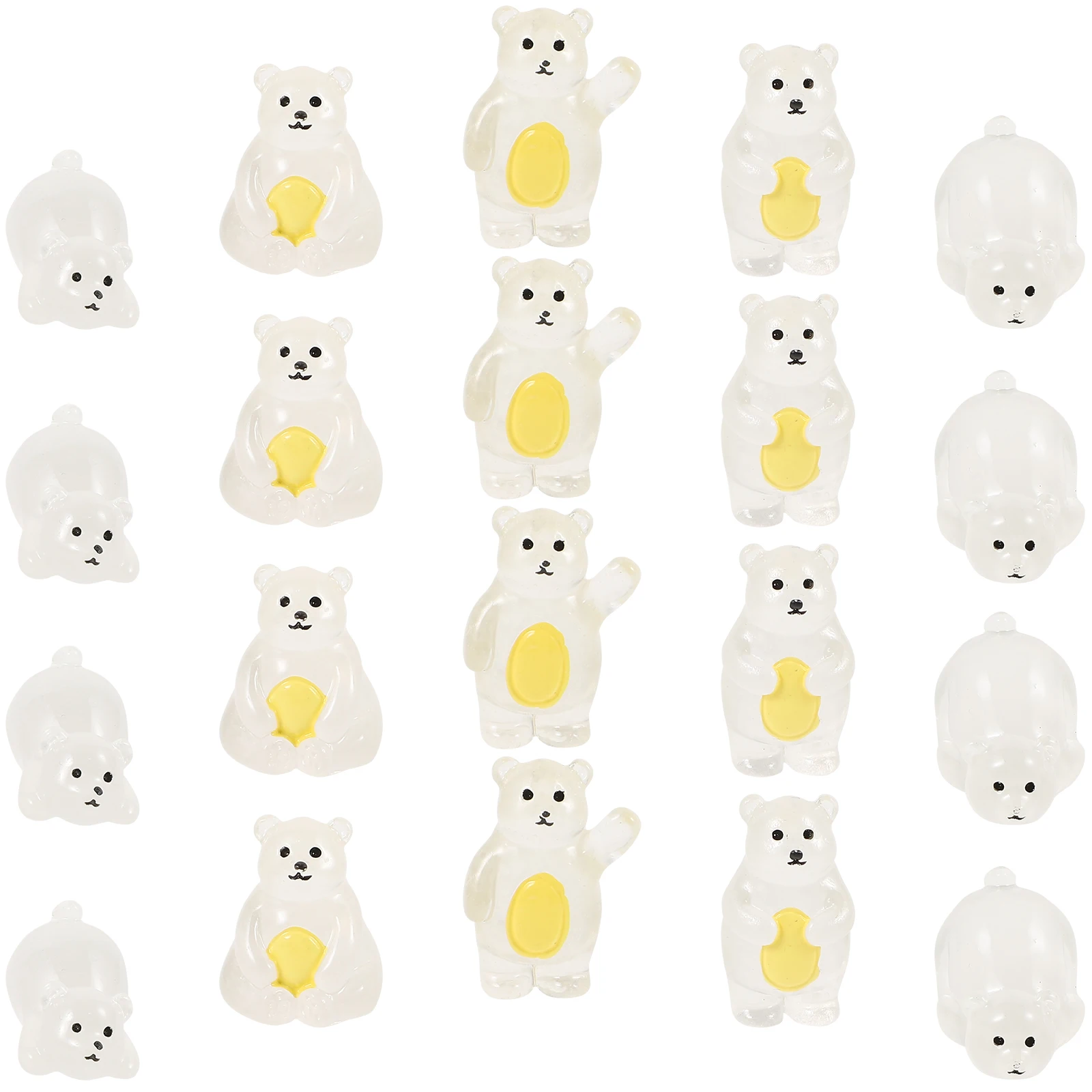 20 قطعة الدب الراتنج الصغير حديقة الحديقة سطح المكتب ديكور رائعتين تماثيل صغيرة على شكل حيوانات لطيف حديقة الدب زخرفة للمنزل ساحة شرفة