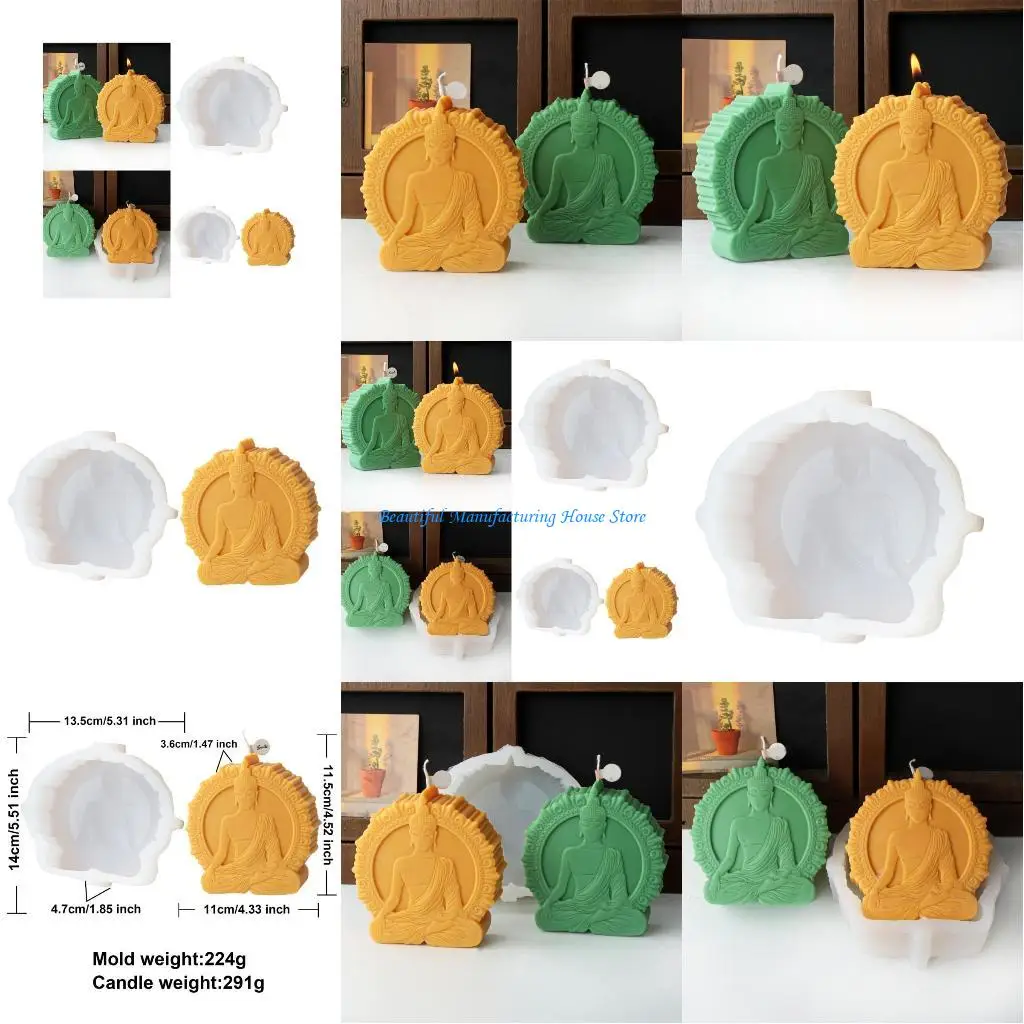

E56A Meditation Buddhas Mold Silicone Mold Handmade Wax Ornaments Mould Epoxy Resin Mold for Home Decorations