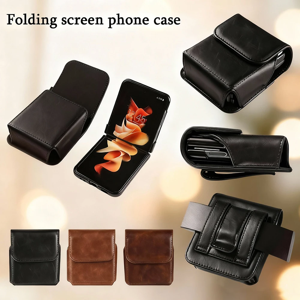 حقيبة خصر لهاتف Moto razr 60 Ultra/ZFlip4/P50 PocketS - حقيبة هاتف قابلة للطي مقاومة للماء ومقاومة للاهتراء، حمالة متعددة الجيوب قابلة للتعديل #5