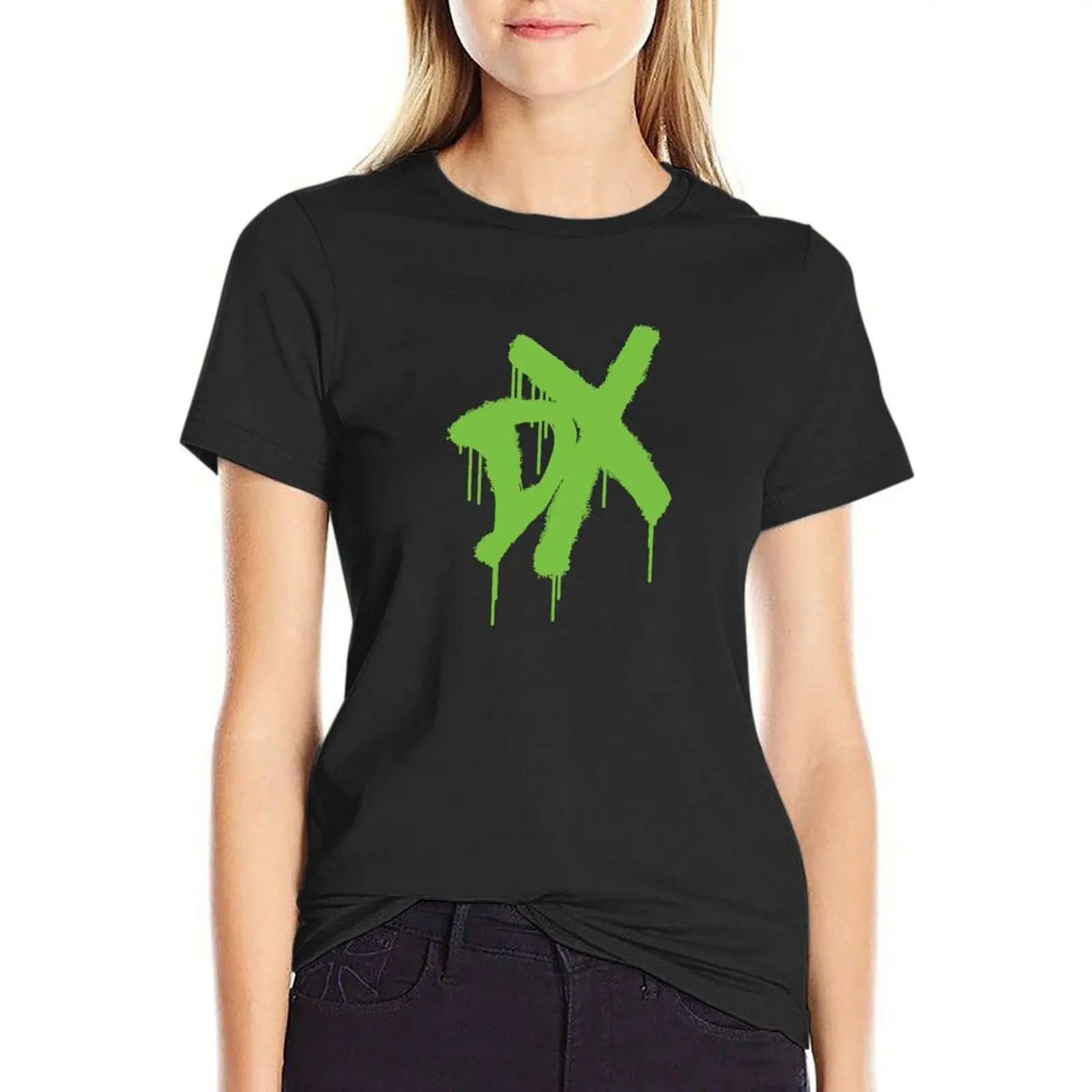 DX camiseta estampada para mujer, ropa de anime, camisetas gráficas de moda coreana