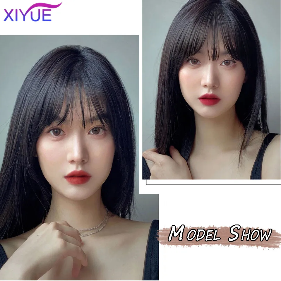 XIYUE  3D air bangs wig hair natural and seamless covering white hair hair patch on the top of the head fake bangs wig piece