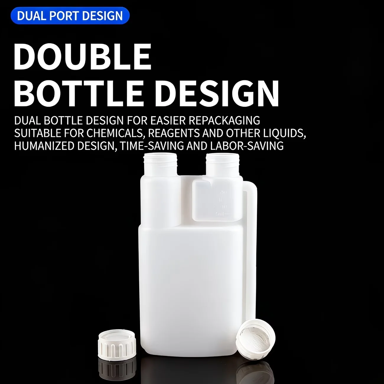 HDPE Plastic Graduated Storage Bottles With Lids For Liquid Soap Shampoo Cleaner Lab Chemical Dispenser Home Accessories