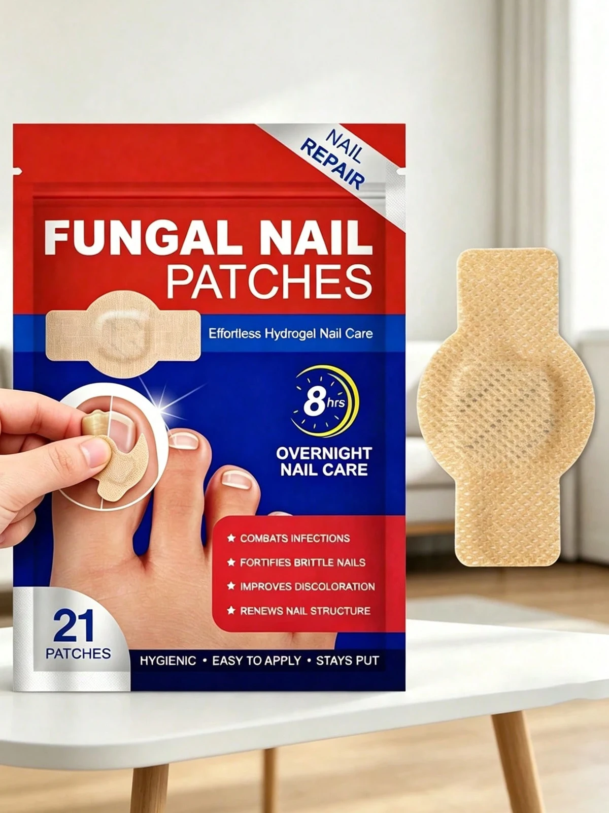 21pcs Waterproof Nail Fungus Patch Toenail Repair Sticker Anti Infection Ingrown Toenail Correction Foot Care