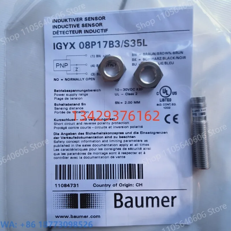 Baumer IGYX 08P17B3/S35L 11084731 Proximity Sensor, 1pcs