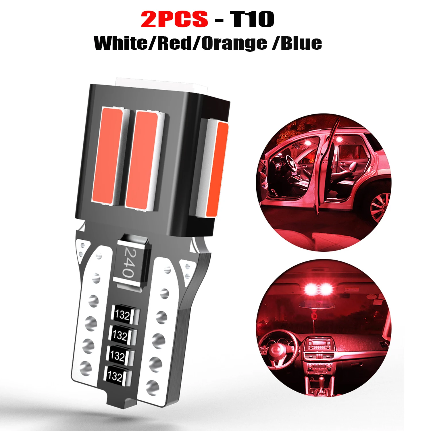 2pcs T10 W5W Car LED Light Bulbs Side Marker Light Plug and Play DC 12V For Volvo XC60 XC90 S60 V70 S80 S40 V40 V50 XC70 V60 C30
