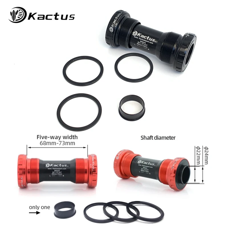 BSA 24mm Bike Bottom Bracket Thread Kit Road MTB 68/73mm Shell Fit for Shimano SRAM GXP 24/22mm Cranksets Bicycle Accessories