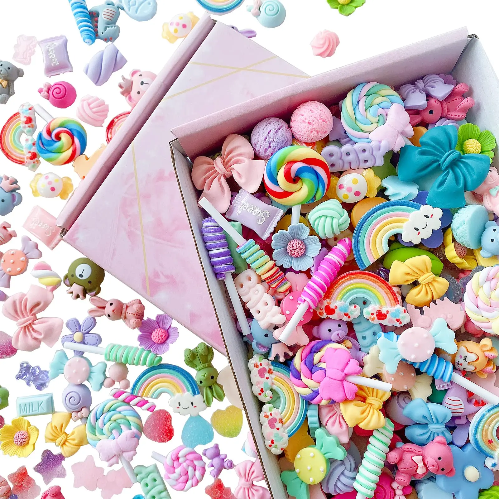 10/30 Pcs Scrapbooking Cute Set, Bulk Mixed Resin Flatback Animal Ornament Supplies for DIY Craft Making DIY cell phone case