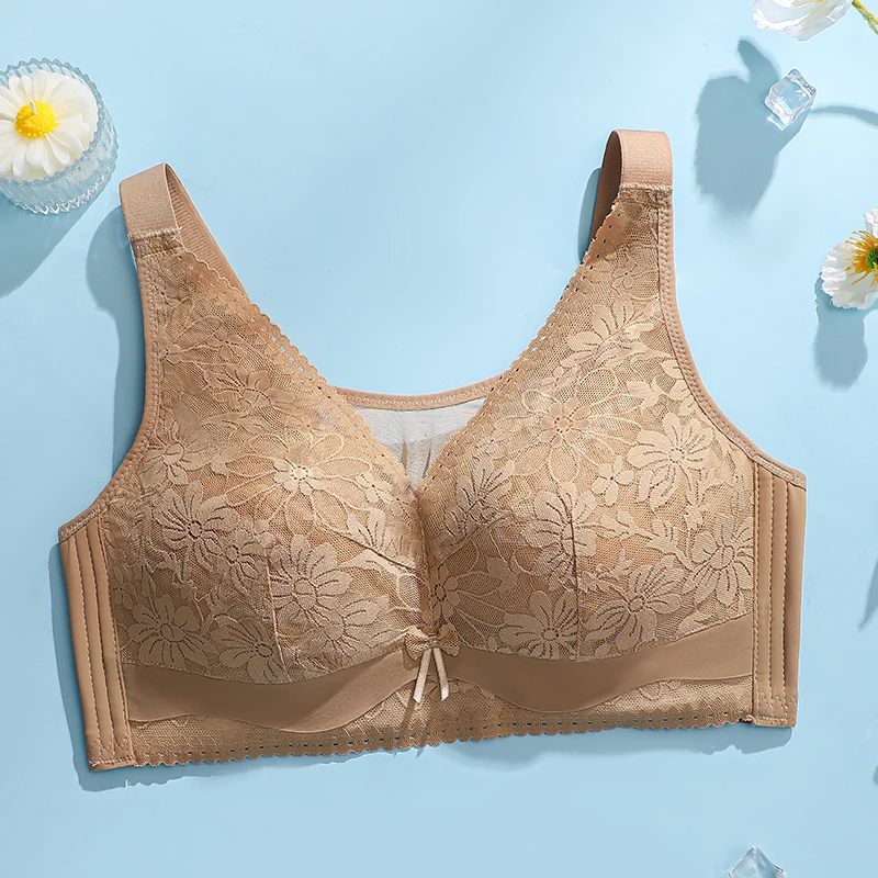 Large size bra for women with large breasts and small text bras, ultra-thin and chubby mm gathered together