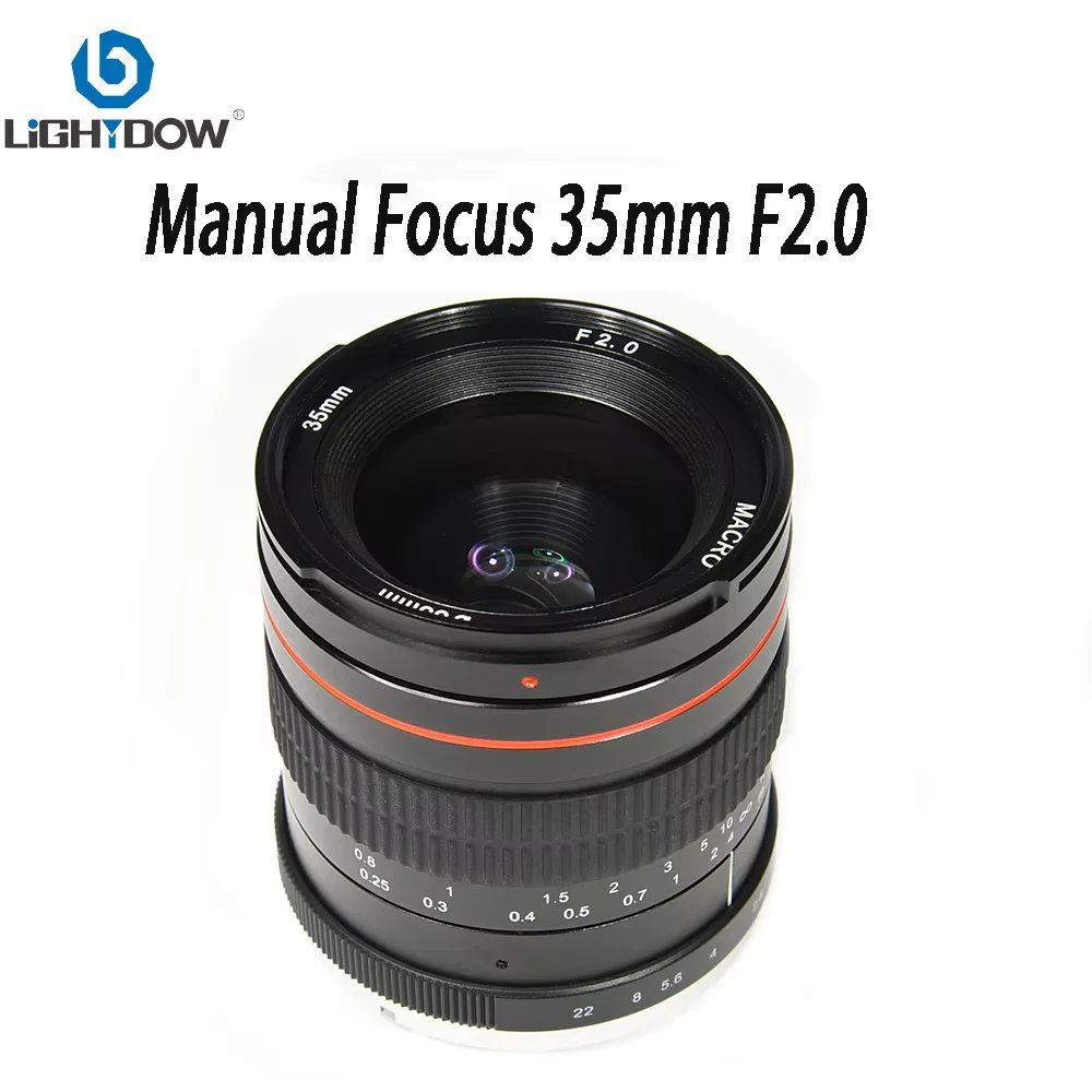 Lightdow 35mm F2.0 Fixed Focus Large Aperture Full Frame Lens Manual Focus Lens for Cannon 600D 650D 5D 6D Nikon D850 D730 D7100