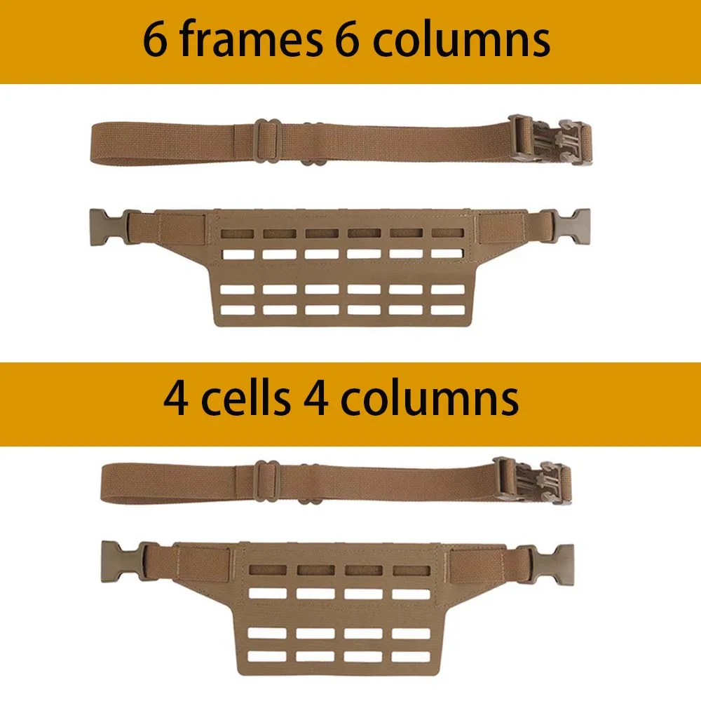 Tactical MOLLE Fanny Sub Load Adapter Panel (SLAP) 4 or 6 Slot Wide Fanny Pack Admin Pouch Mounting Waist Belt