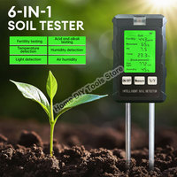 6 in 1 High Accurancy Soil PH Tester PH/EC/Moisture/Sunlight/Air Humidity/Temp Detector Monitor Garden Farm Instrument Detector