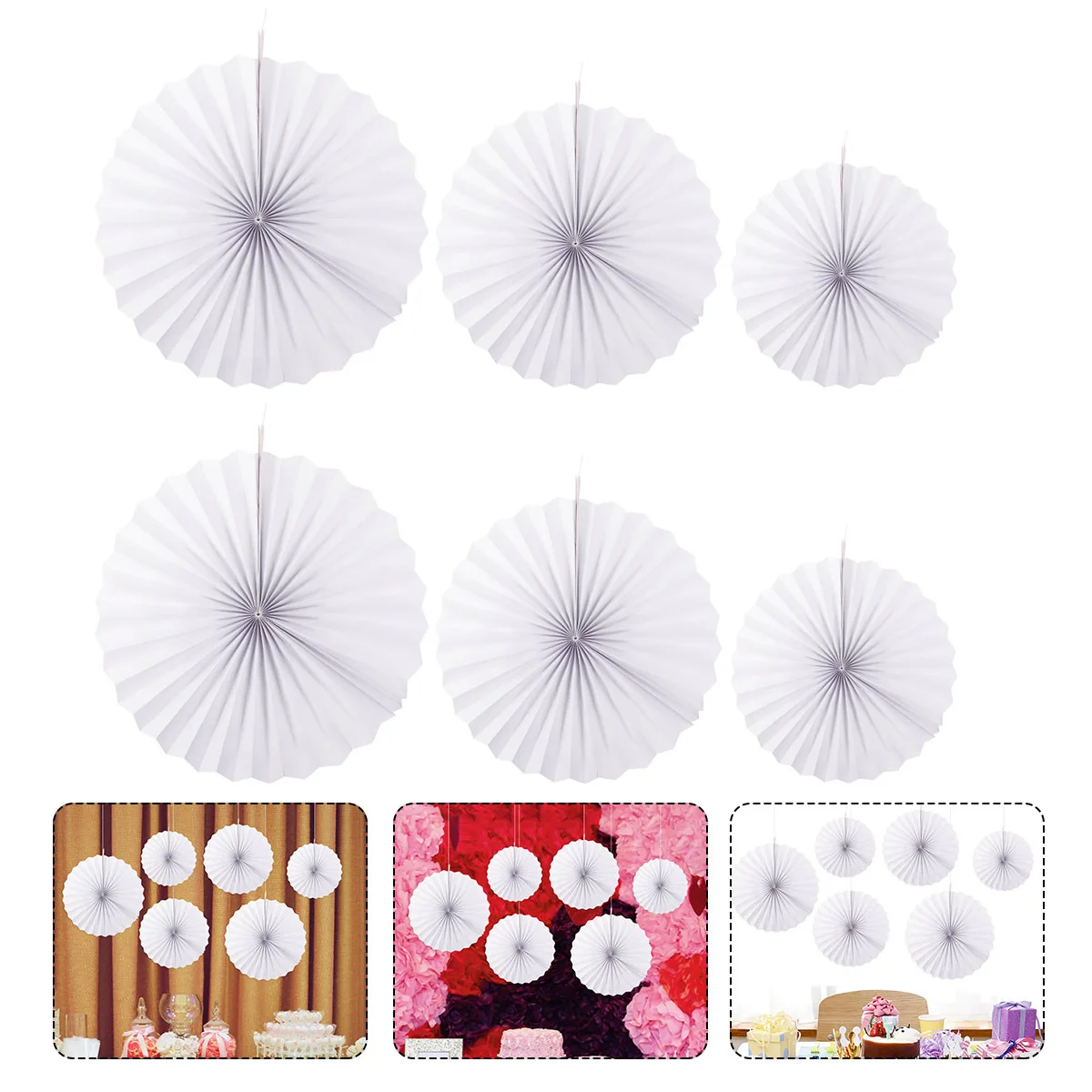 

1Set White Paper Fan Flower Kit Wedding Supplies Party Decorations Eco Superior Paper Home Window Hanging Ornaments