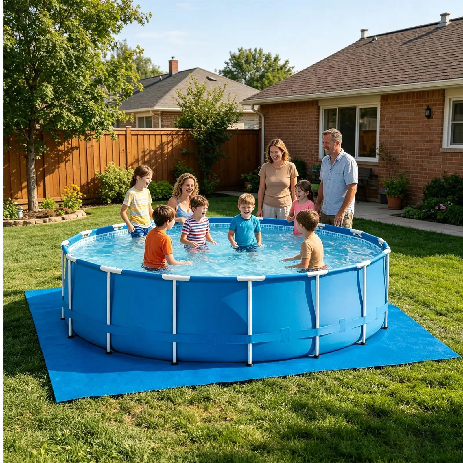 Tarp For Under Pool Protector Mat For Bottom Pool Bottom Padding Protector For Outdoor Camping Summer Backyard Deck Lawn Gravel