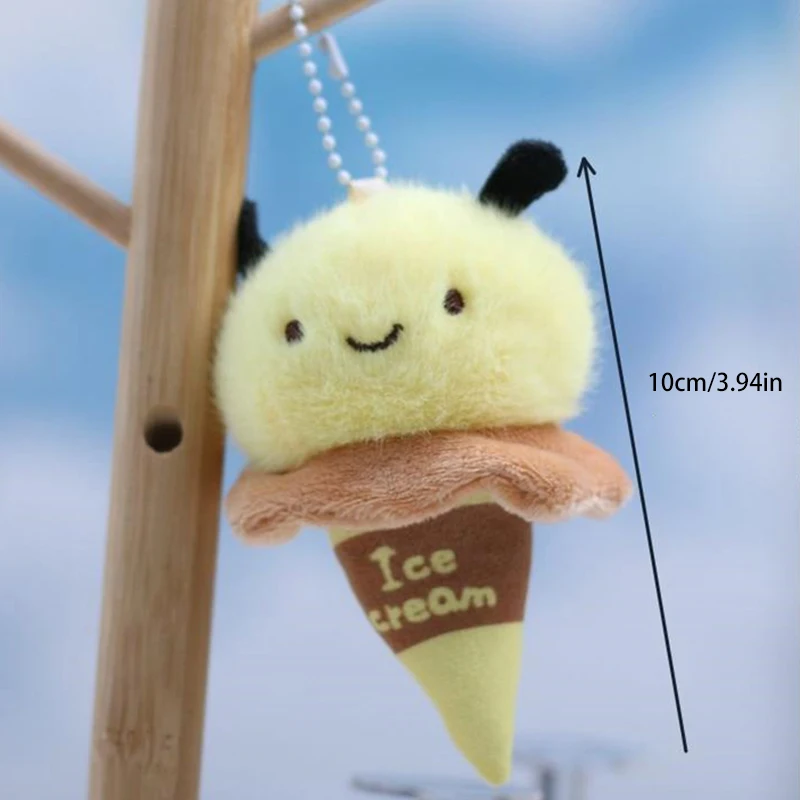 Abelha boneca pingente chaveiro elegante mochila bolsa boneca pingente de pelúcia presente da menina pingente interior do carro bonito inseto chaveiro