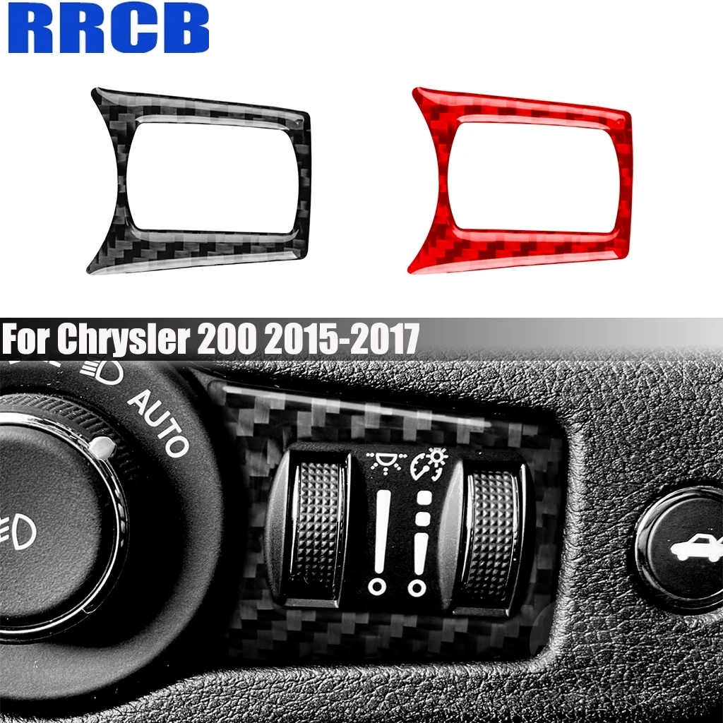 

For Chrysler 200 2015 2016 2017 Carbon Fiber Car Accessories Dashboard Headlight Switch Interior Cover Trim Modified Sticker