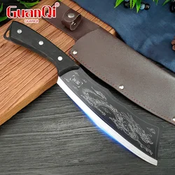 8 inch Chinese Kitchen Knife Stainless Steel Meat Cleaver Chopping Knife Chef Butcher Knife Handmade Slicing Cooking Cutter Tool