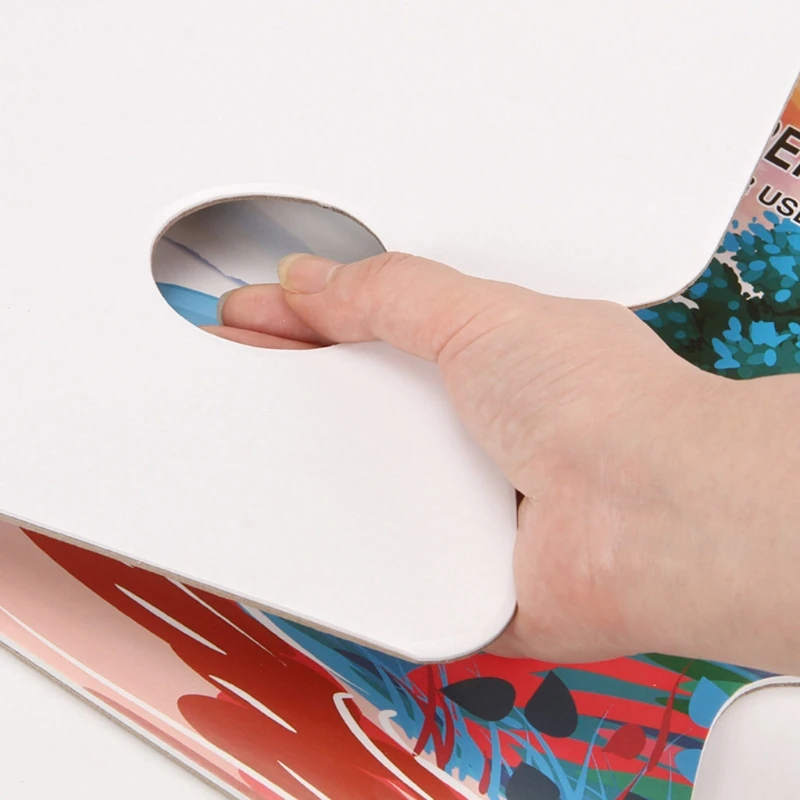 Almofada descartável da pintura paletas com furo do polegar para paletas mistura da pintura aguarelas óleos para