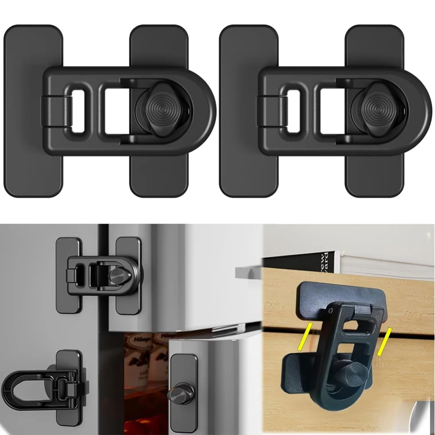 1/2PCS Refrigerator Door Lock for Kids Child Safety Freezer Oven Cabinet Baby Proofing Lock Adhesive Keyless Fridge Lock
