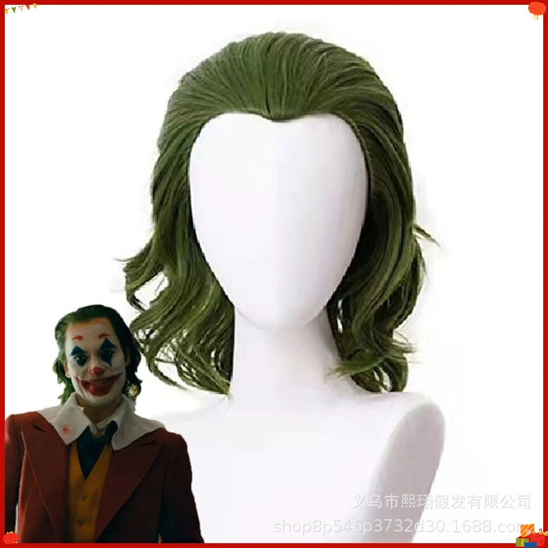 Synthetic Curly Green Wig Inspired By Joker-Style Cosplay Carnival Halloween Party Costume Wig Headpiece