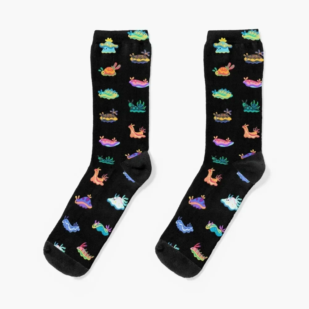 Sea slug - black Socks designer brand happy Woman Socks Men's