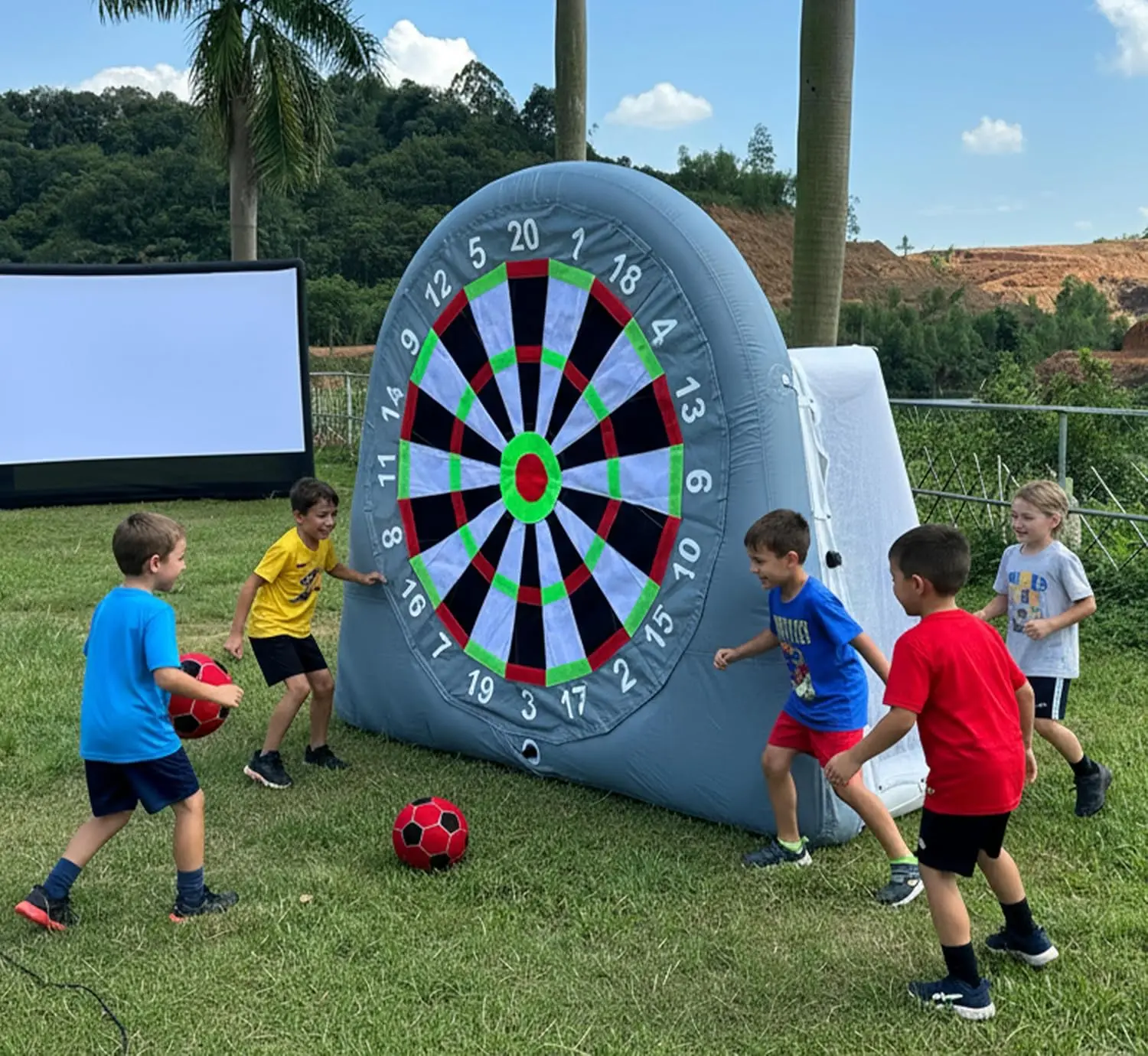 SAYOK Inflatable Giant Kick Darts Inflatable Soccer Goal Jumbo Soccer Dartboard w/Air Pump Big Carnival Games Giant Outdoor Game