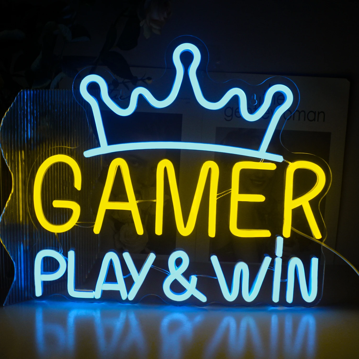 

Ineonlife Crown Game Neon Light Kaws Room Aesthetic Restaurant Living Gaming Bedroom Room Luminiso LED Sign Decoration Wall Lamp