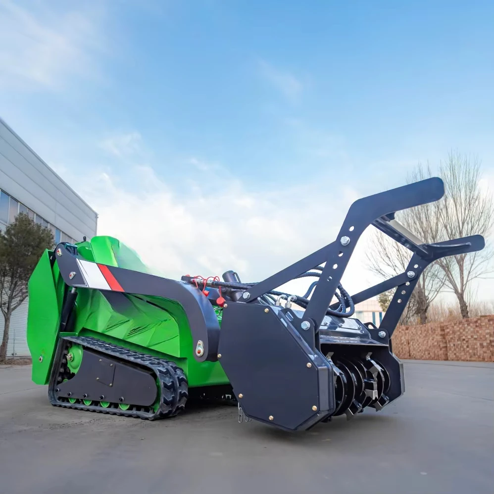 Mini Skid Steer with Forestry Mulcher Lawn Mower Attachment Front End Compact Mini Loader for Farming and Forestry