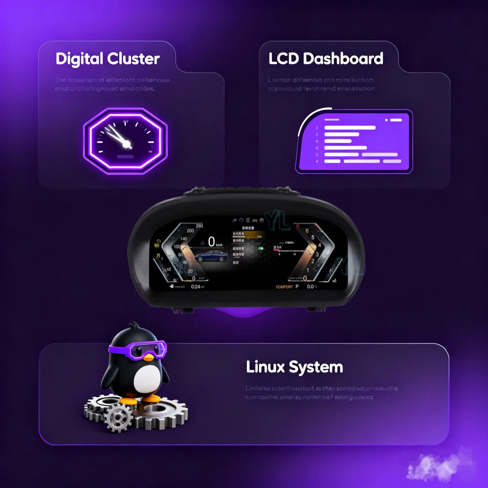 

YANFU NEW Upgrade Car Linux System LCD Dashboard Digital Cluster Instrument Speedometer For Bmw X1 E84 1 Series E87 2006-2015