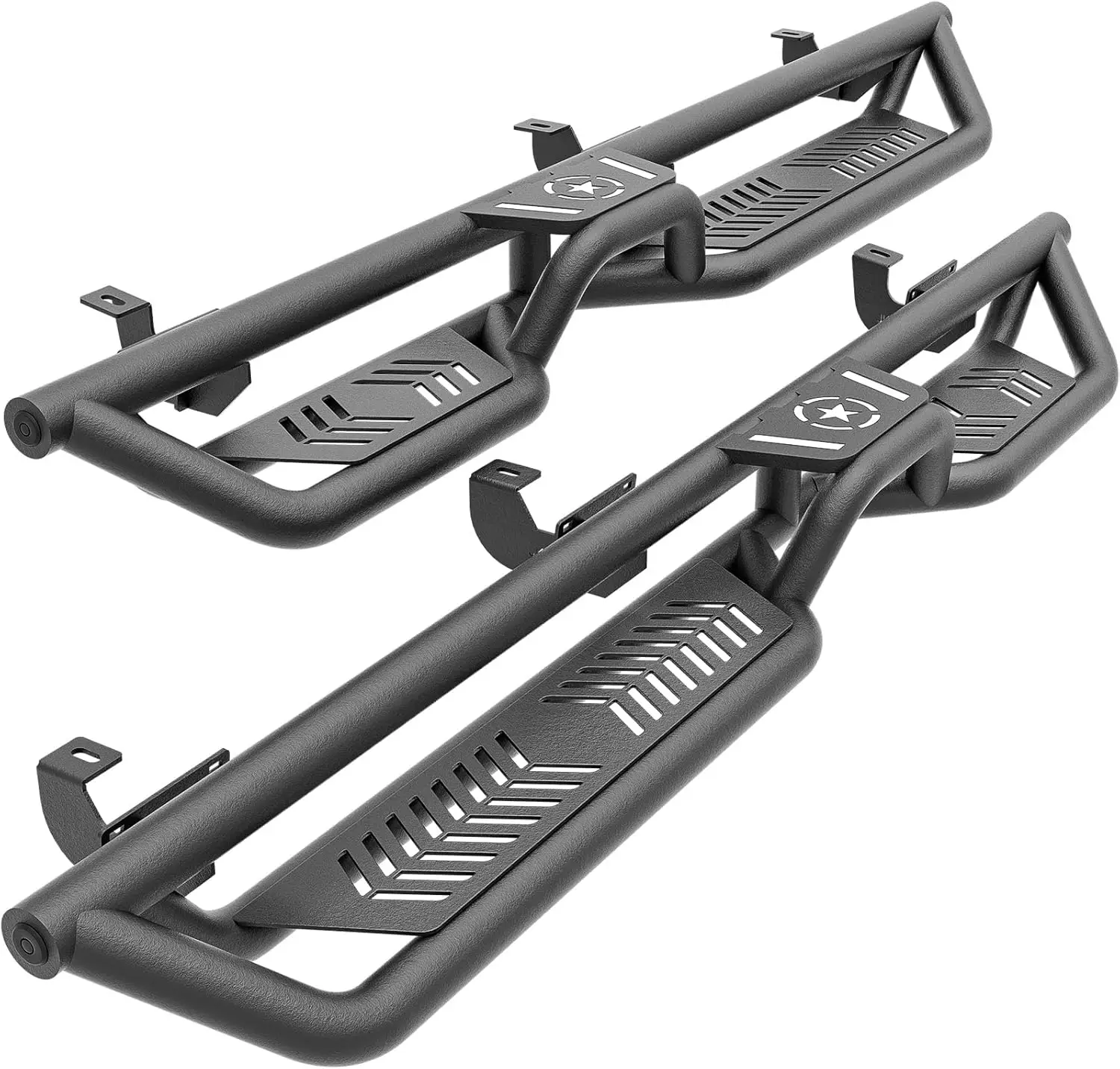 

Боковые подножки для Ford Bronco 2021-2026 (4-дверный, не спортивная версия), двухступенчатые, с защитными порогами