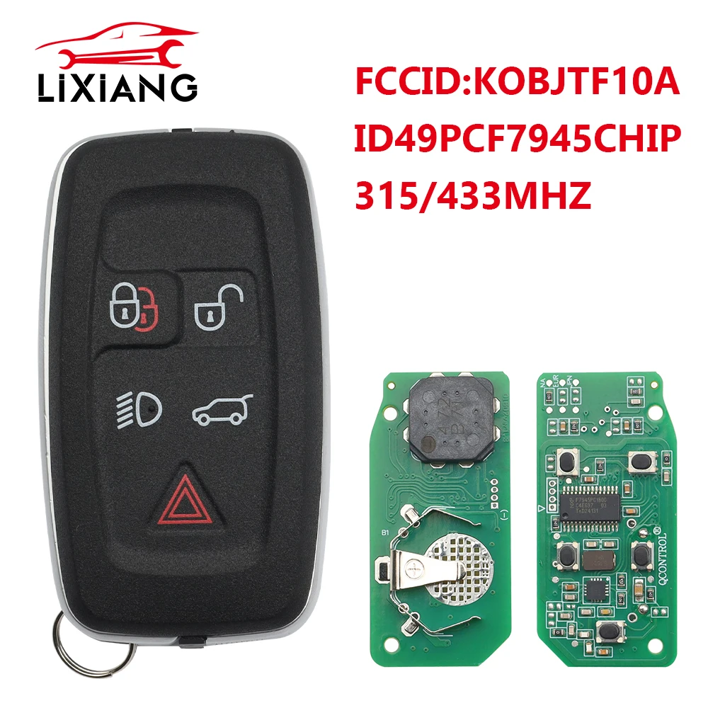 LIXIANG KOBJTF10A Control Key id 49 chip 315Mhz / 433Mhz 5Buttons Remote key Fob For Land Rover LR4 Range Rover Evoque Sport