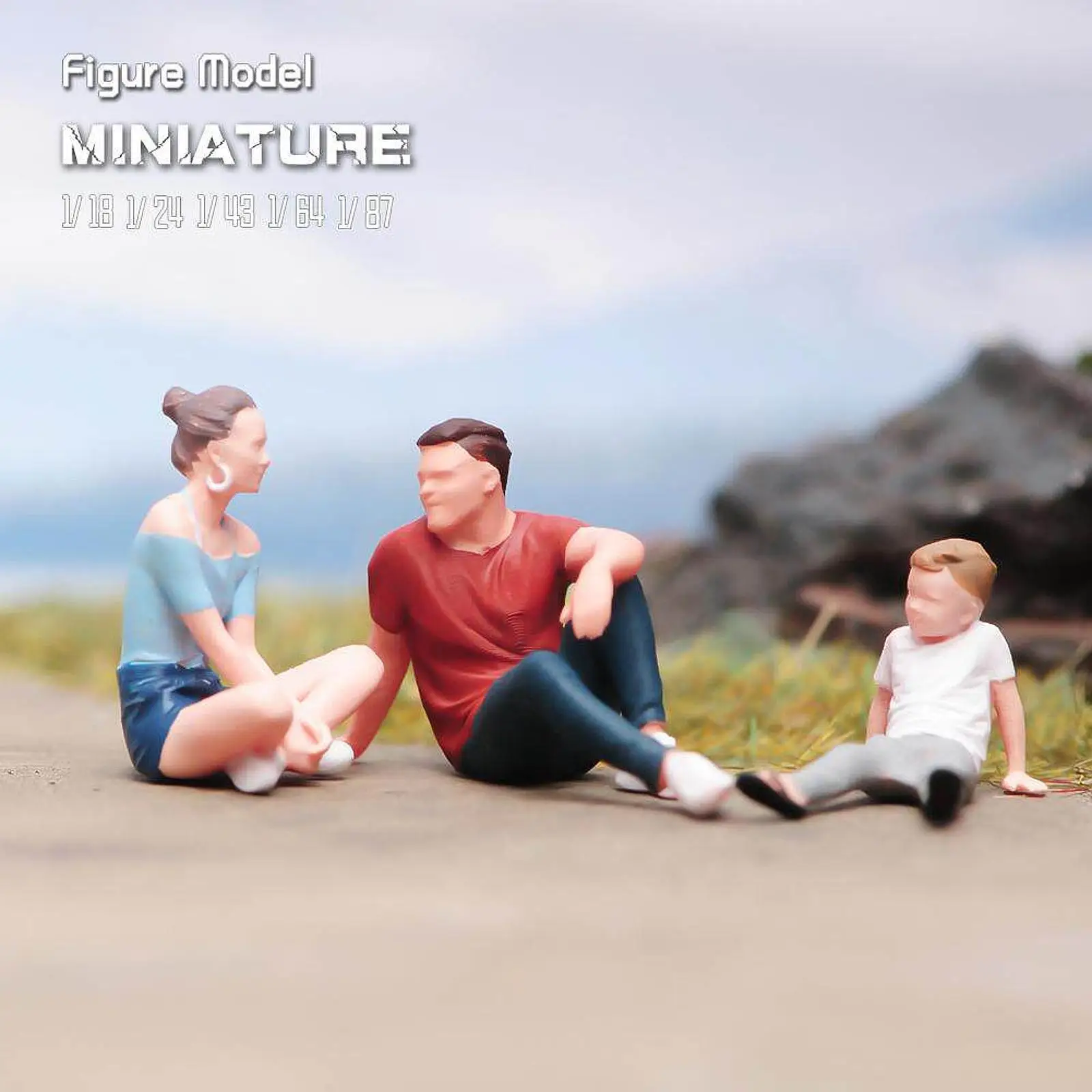 

Resin Miniature People Figurines Family Statues Decoration Home Figures Collectible Ornaments for Micro Landscape or Dollhouse
