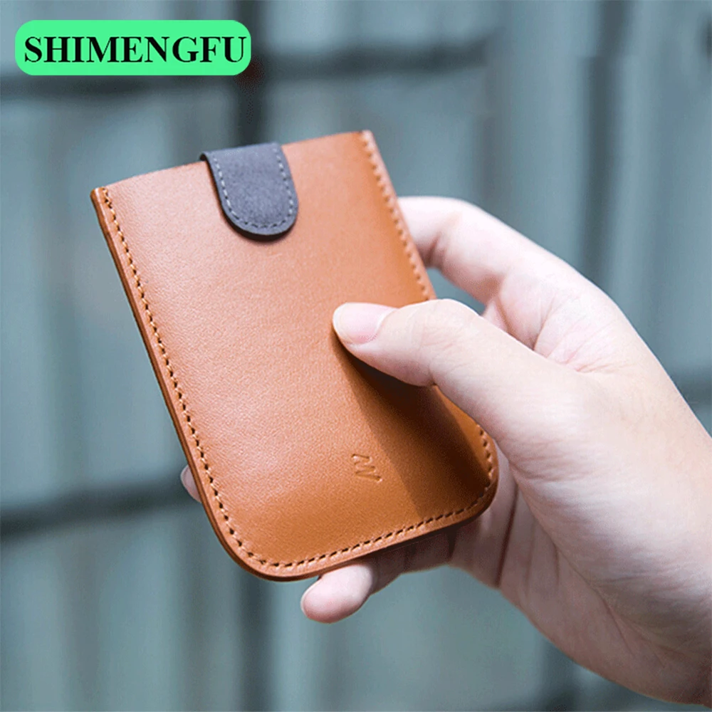 

DAX V3 Genuine Leather Slim Portable Card Holders ID Credit Protector Gradient Women Men Wallet Business Card Case Money Purse