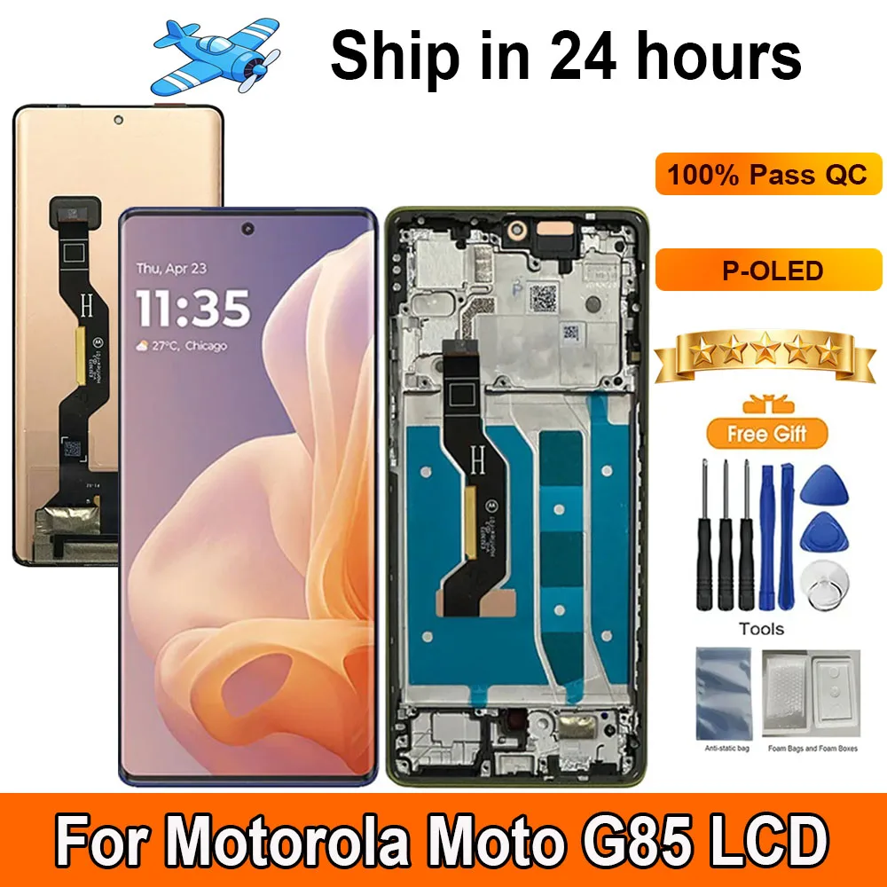 667インチp-oledスクリーン-モトローラmoto-g85用-lcdディスプレイ-タッチパネルデジタイザーアセンブリ交換用lcd-フレーム付き-g85-xt2427-3