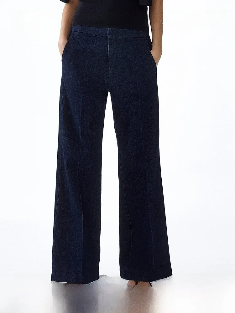 

High Waist Bell Bottom Jeans Women's Summer New Style Casual Cotton 97% Spandex % Other 2% H&M 1301148 Standard Fit