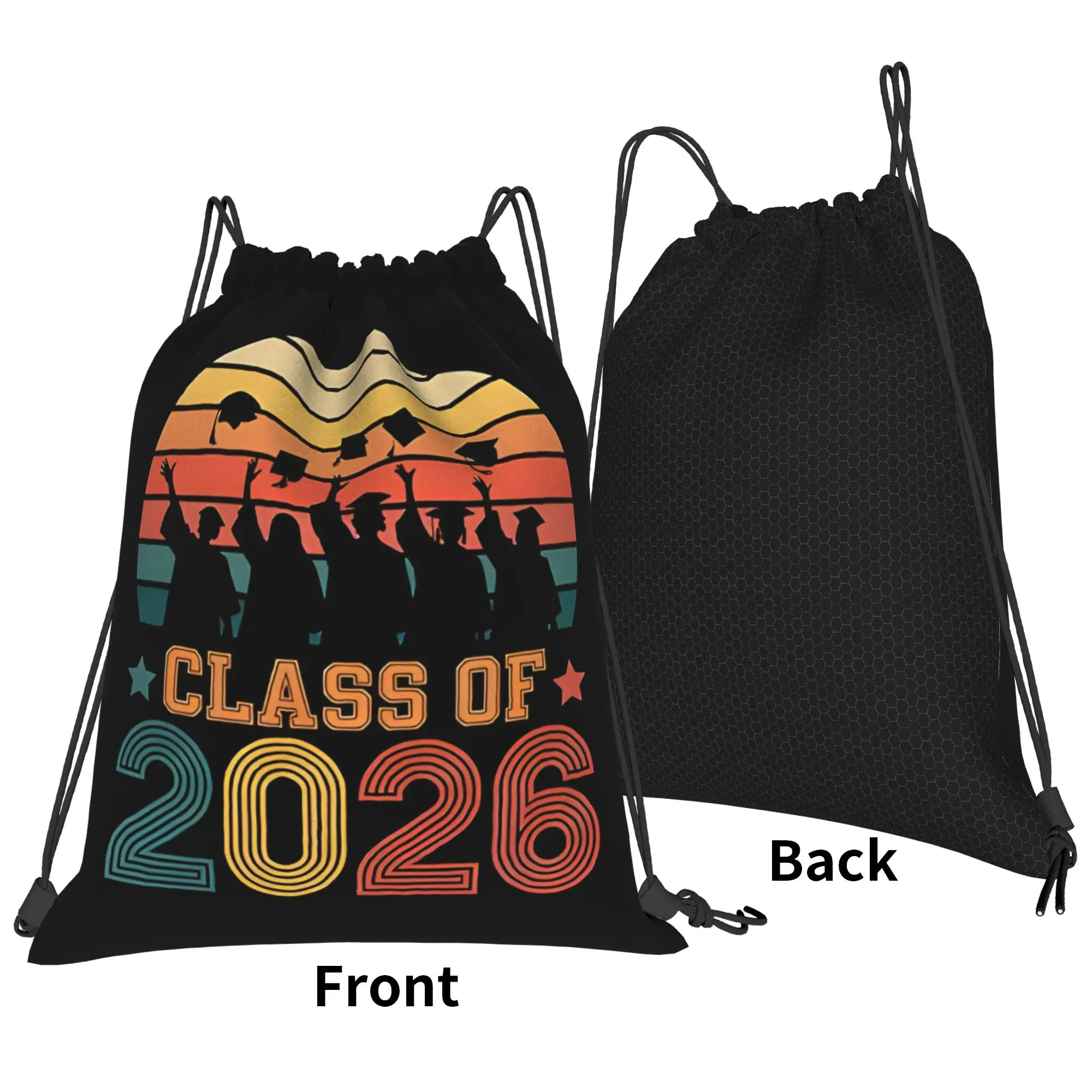 Class Of 2026 High School Senior Graduate Graduation Portable Hiking Drawstring Bags Riding gym Grad Gift Storage Backpacks