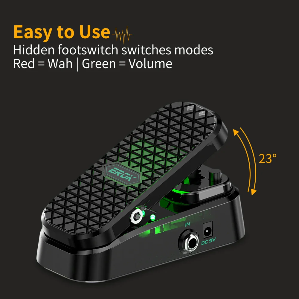 EROK MP-6 2-in-1 Wah Volume Pedal Electric Guitar Custom RM-Type Inductor Pure Analog Tone Active Volume 23° Stroke view 4