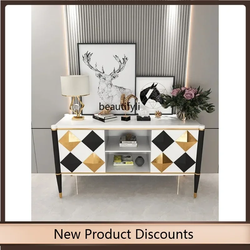 

K185 Light Luxury Entrance Door Living Room Storage Sideboard Cabinet Home Wall Storage Lobby Curio Cabinet K185