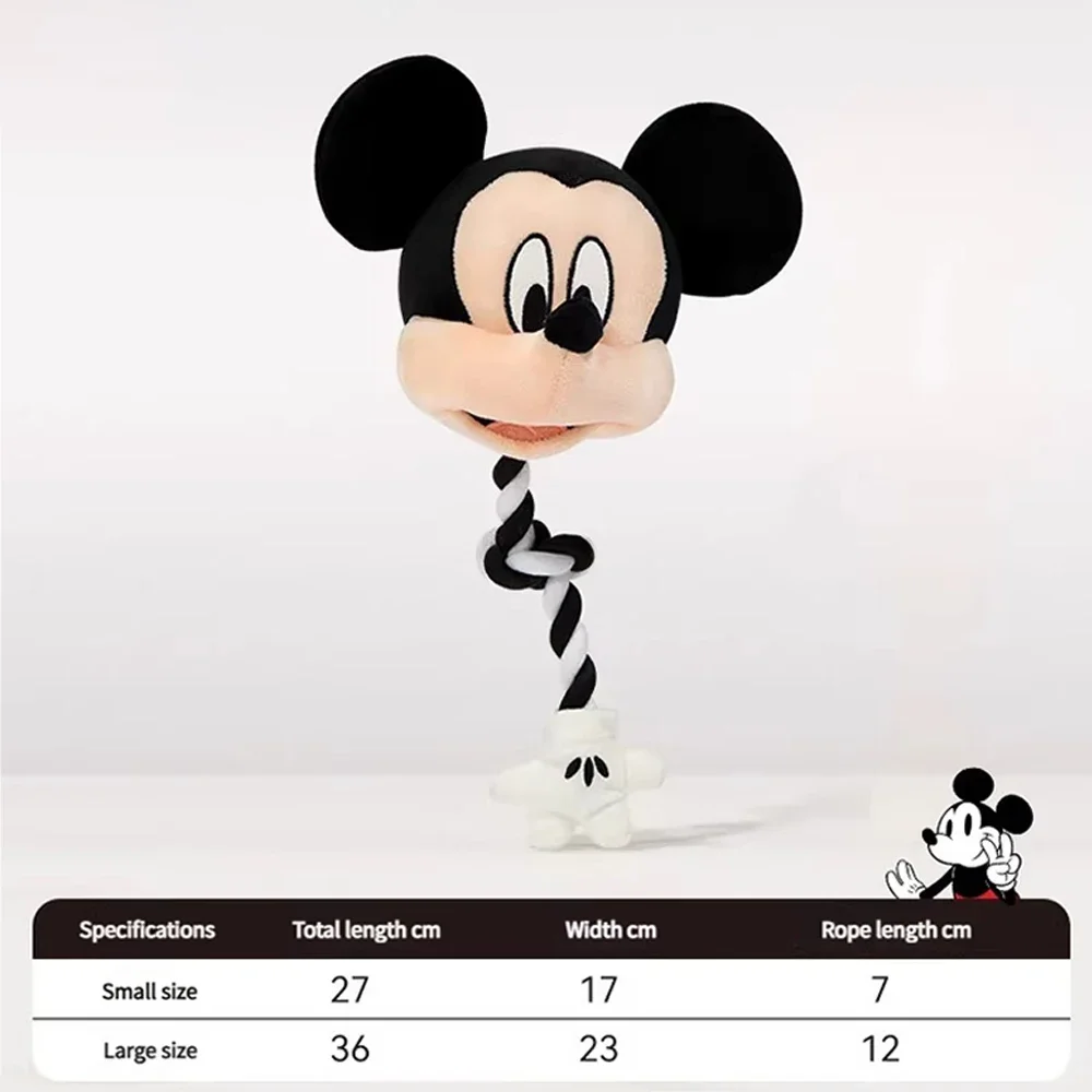 Juguete para mascotas de Mickey y Donald con chirriador y remolque de cuerda, juego interactivo para perros, masticar duradero para perros con diseño clásico de dibujos animados