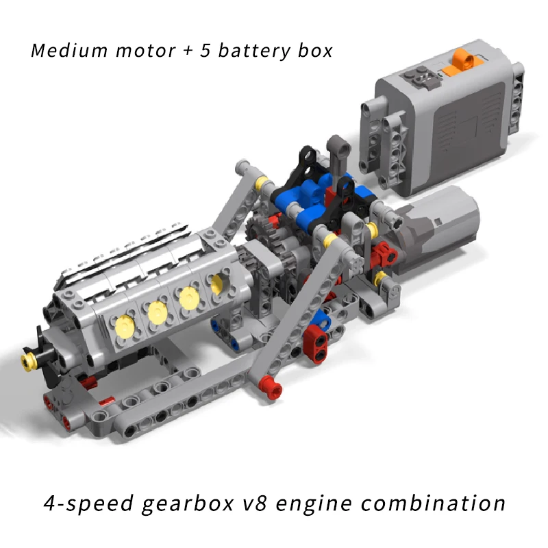 DIY技術部品組み立てビルディングブロック、mocクリエイティブ、モーターギア、リバースギア、メカニカルグループモデル、エンジン玩具