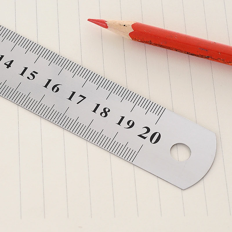 Steel Ruler 15cm 20cm 30cm Steel Straight Ruler Stainless Steel Straight Ruler Office Stationery Metal Ruler