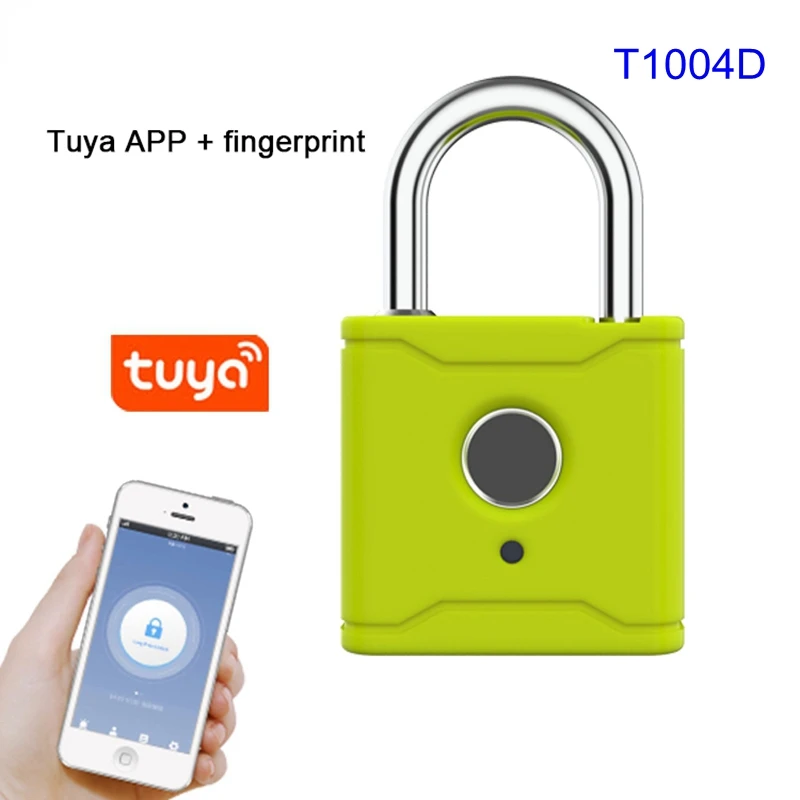 USB Rechargeable Tuya Fingerprint Padlock Bluetooth Mini Smart APP Remote Control Bag Box Electronic Security Door Lock