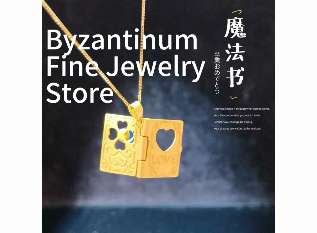 

Certificated 925 Silver Set Natural Dominican Blue Amber Love Letter Necklace Openable Book Pendant Chain Necklace Jewelry Gifts