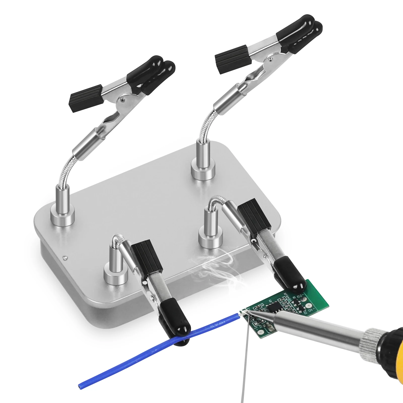 NEWACALOX Soldering Helping Hands 4 Magnetic Universal Flexible Arm Welding Assistant PCB Clamp Thir Hand Welding Repair Tools