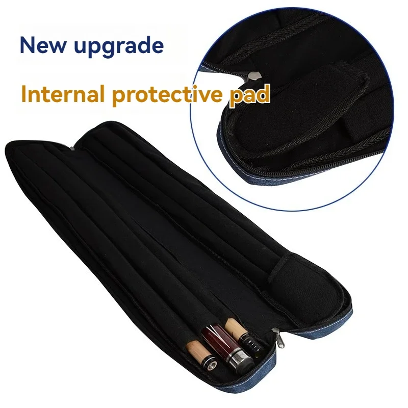 Six-hole billiard cue bag, nine-ball big head stick, five-hole bag, portable shoulder cue, water-repellent