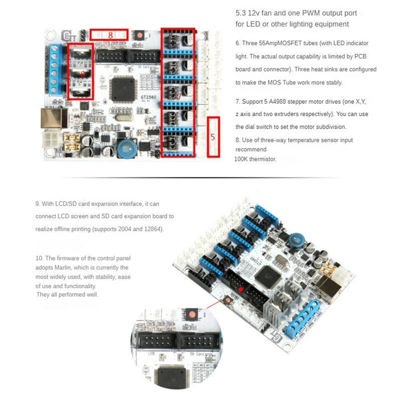 GT2560 Controller Board 3D Printer Controller Board Power Than Mega2560 +Ultimaker and Mega2560+Ramps 1.4