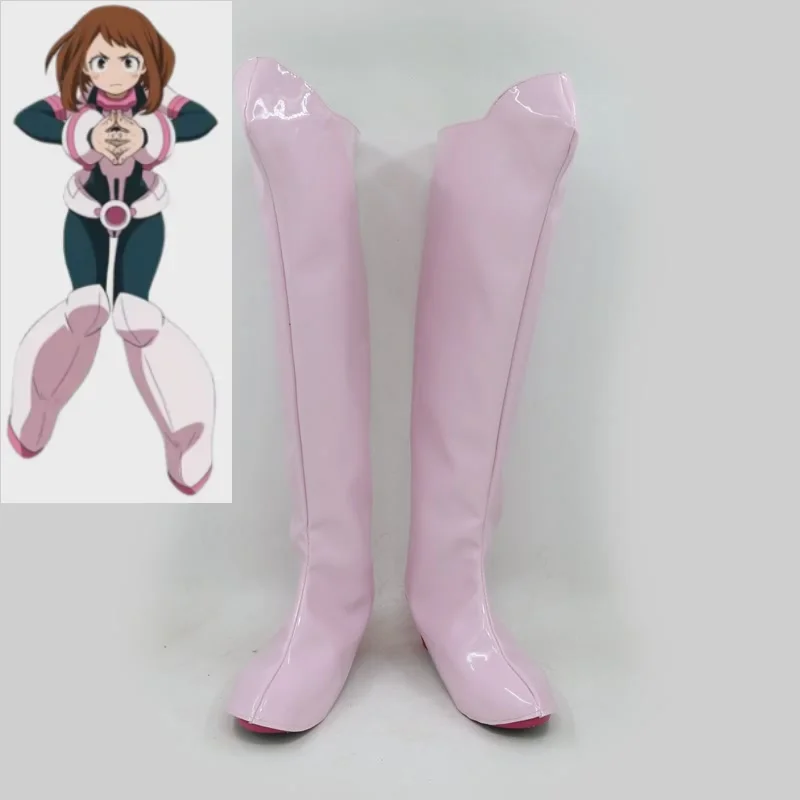 My Hero Academia Ochaco Uraraka Boku No Hero Academia Cosplay Shoes Boots Halloween Carnival Party Pink Boots Custom Made