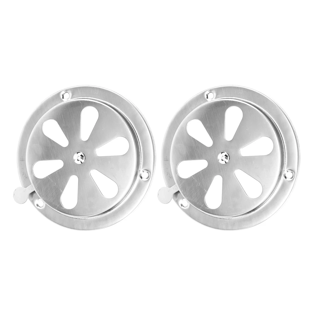 

2pcs Stainless Steel Air Damper Adjustable For Rv Boat Ventilation Exhaust Cover Rv Roof Vent Cap Replacement Ventilation