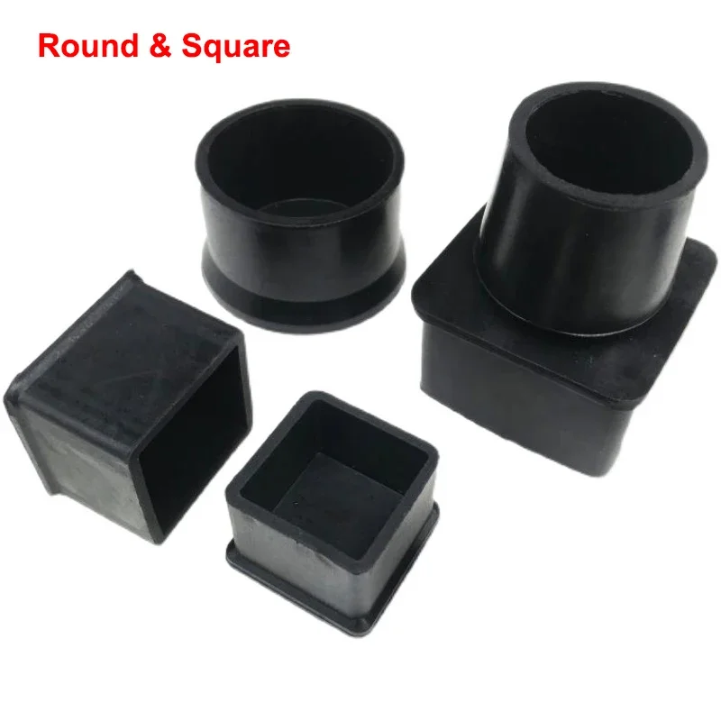 

Round & Square Chair Leg Caps Silicone Rubber Furniture Feet Pads Non-Slip Covers Floor Protectors Pad Table Covers Bottom
