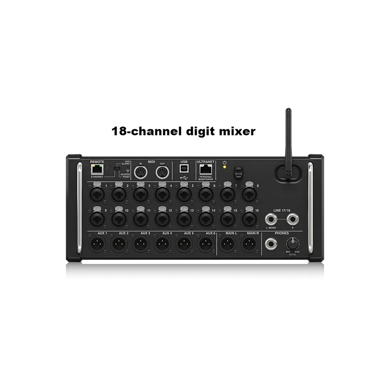 High Quality MR18 Karaoke Small Digital Mixer Application o Mixer Supplier for Live Sound