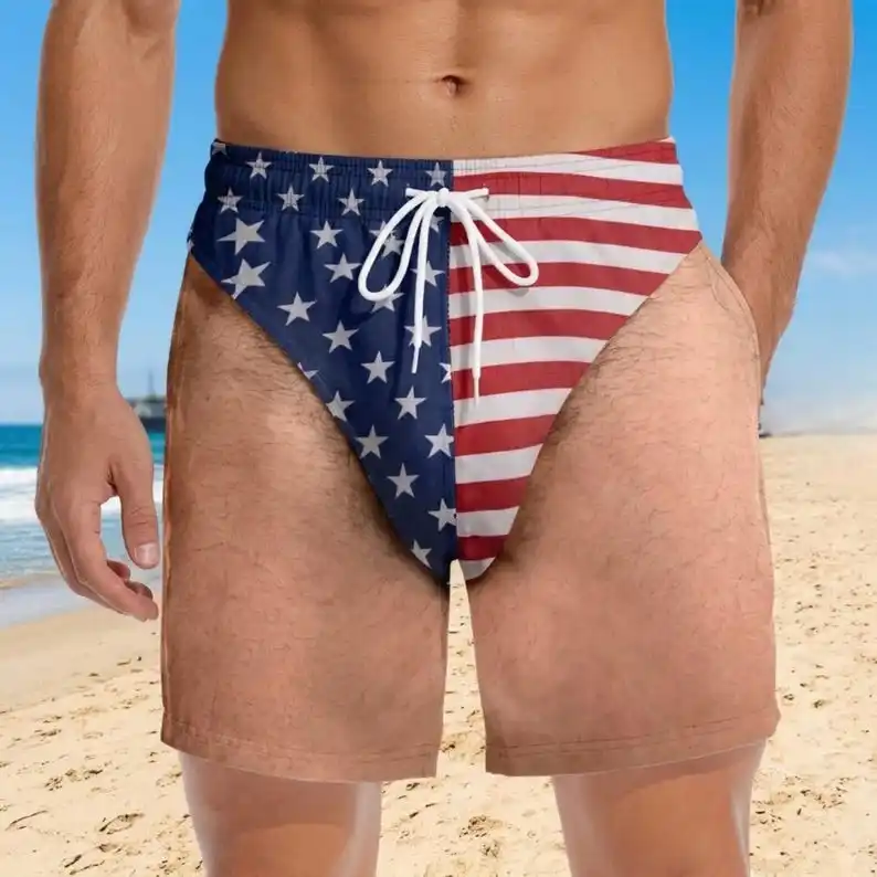 Parent Child Abstract Beach Pants Super Hot Leak Half Series Trendy Casual Fashion Sports Shorts